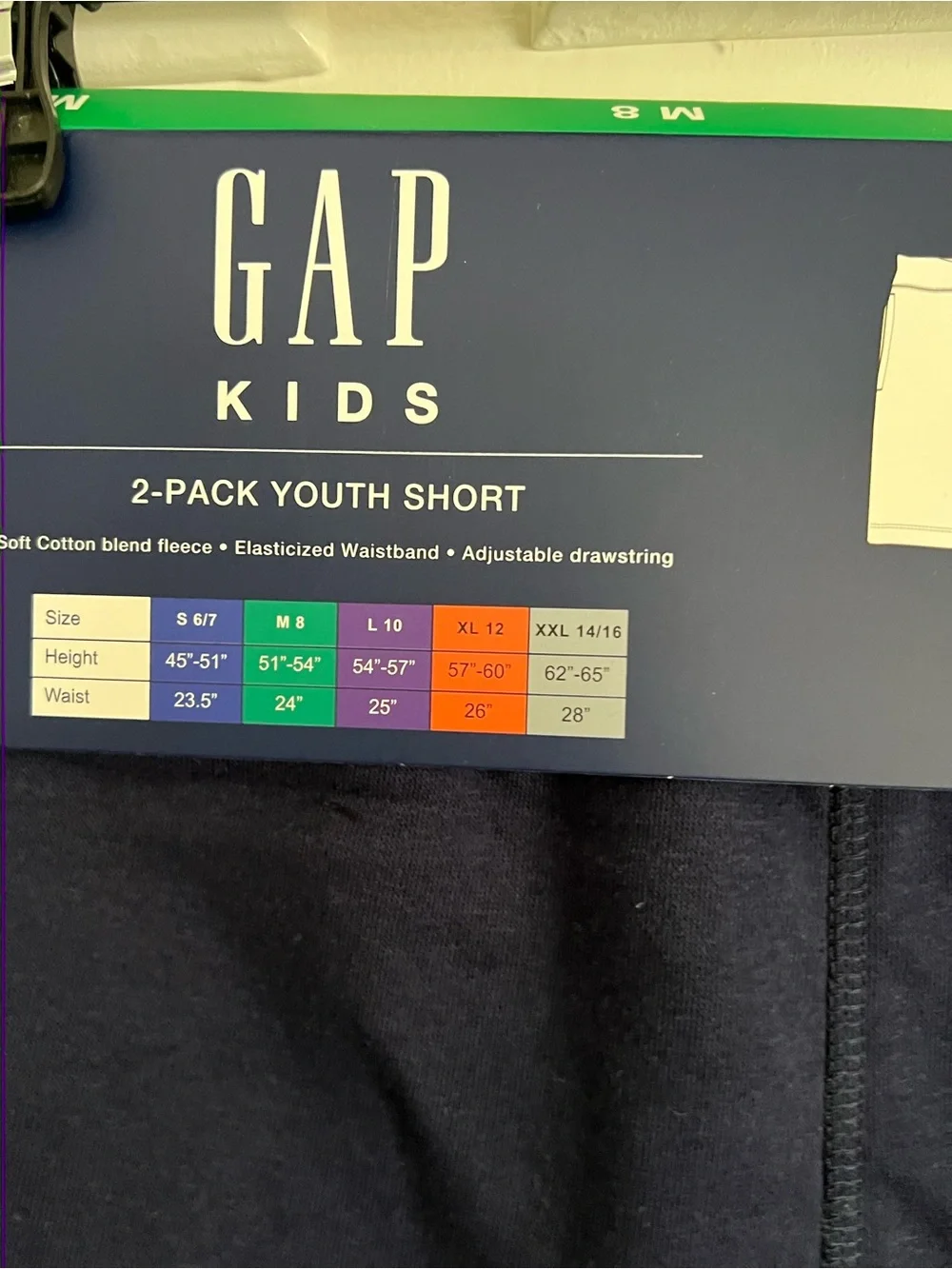 GAP Kids Heather Gray & Navy Athletic Shorts 2-Pack Youth Size M-8 NWT